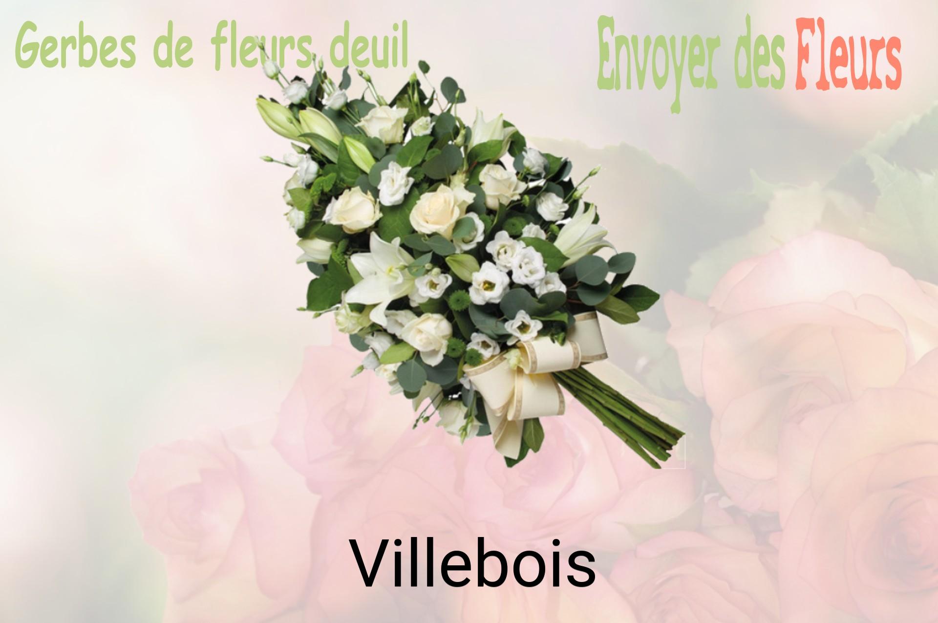 Gerbe de fleurs de deuil livrée à Villebois